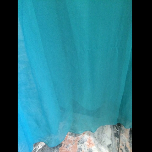 NEW$358 Sean Collection Embellished‎ Strapless Silk Gown Tropical Blue [SZ 8 ] - Picture 6 of 8